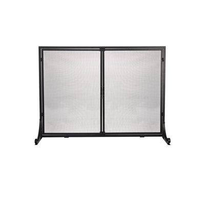 Single panel square black screen with doors, large
