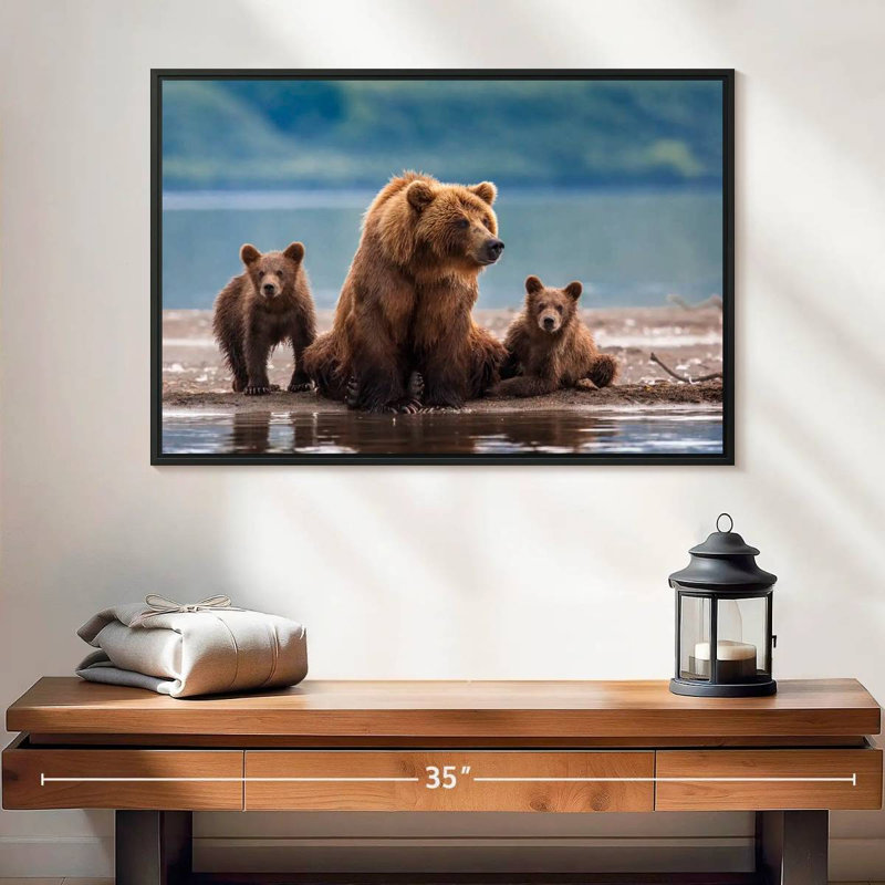 Famille d'ours Kamthatka, H 17 po x l 25 po
