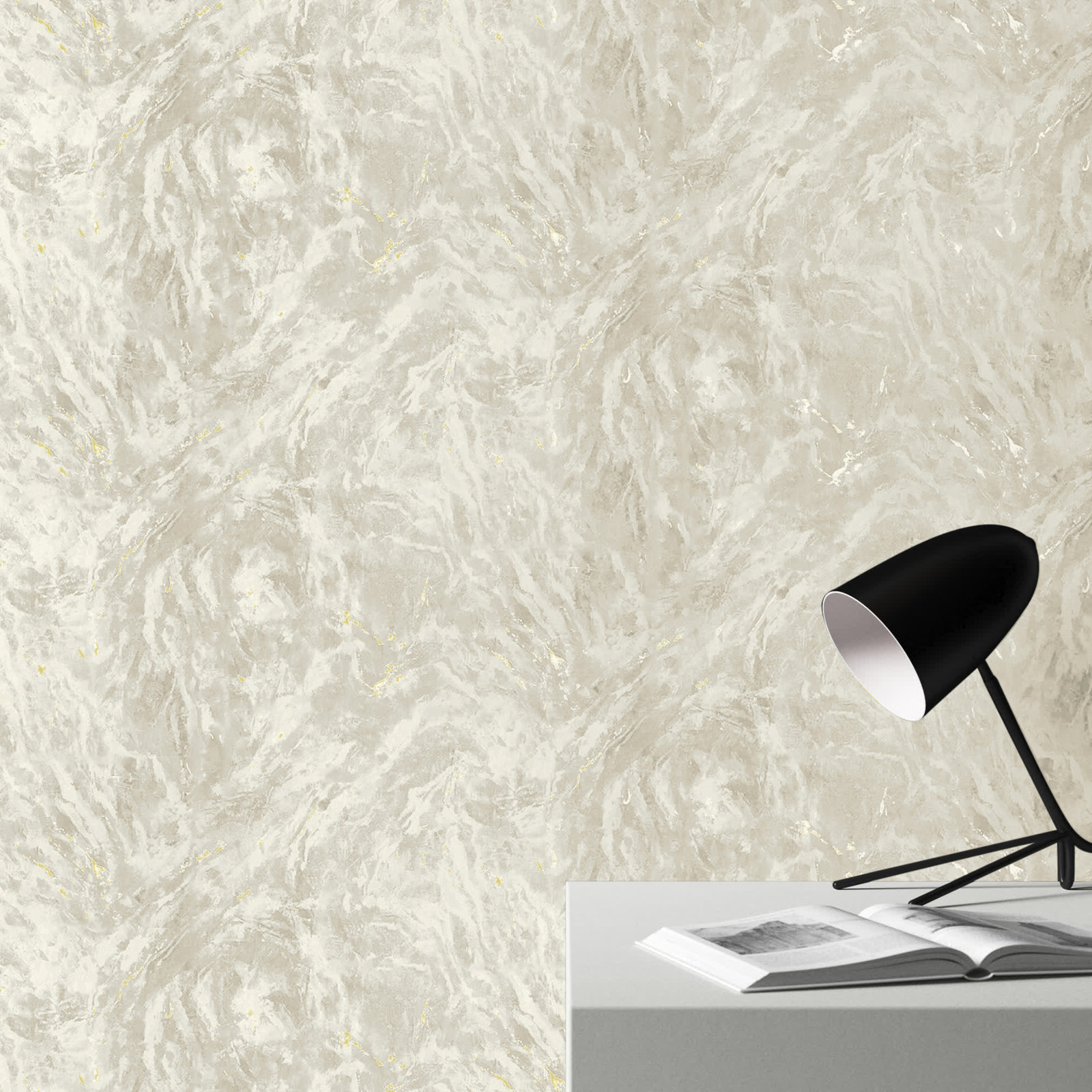 Aruba Marble Wallpaper, Taupe