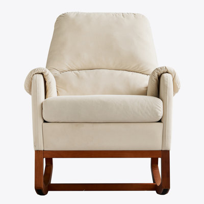 Chaise berçante moderne en velours pour salon et salle de lecture