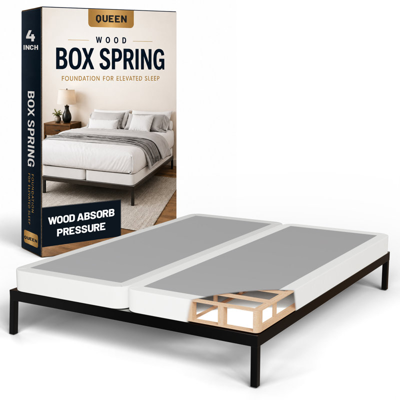 Sommier tapissier / sommier pour matelas entièrement assemblé, Profil bas (4 po), Grand