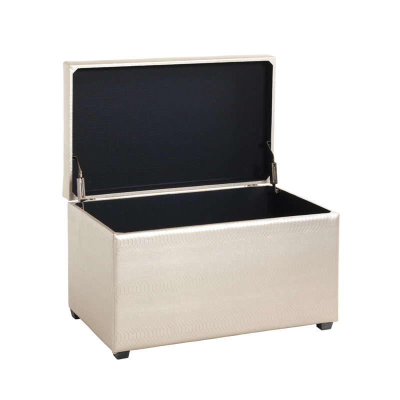 Eitvydas 65cm W Faux Leather Rectangle Ottoman with Storage