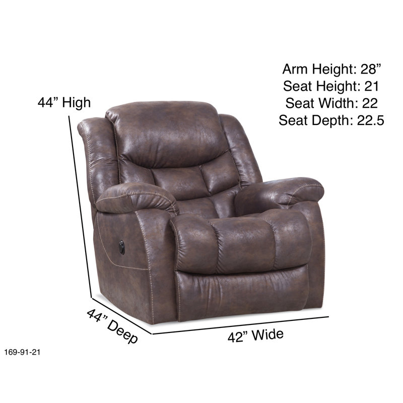 Sadena Upholstered Recliner, Brown Polyester
