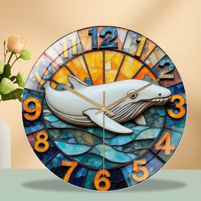 Horloge murale baleine horloge murale 12 po
