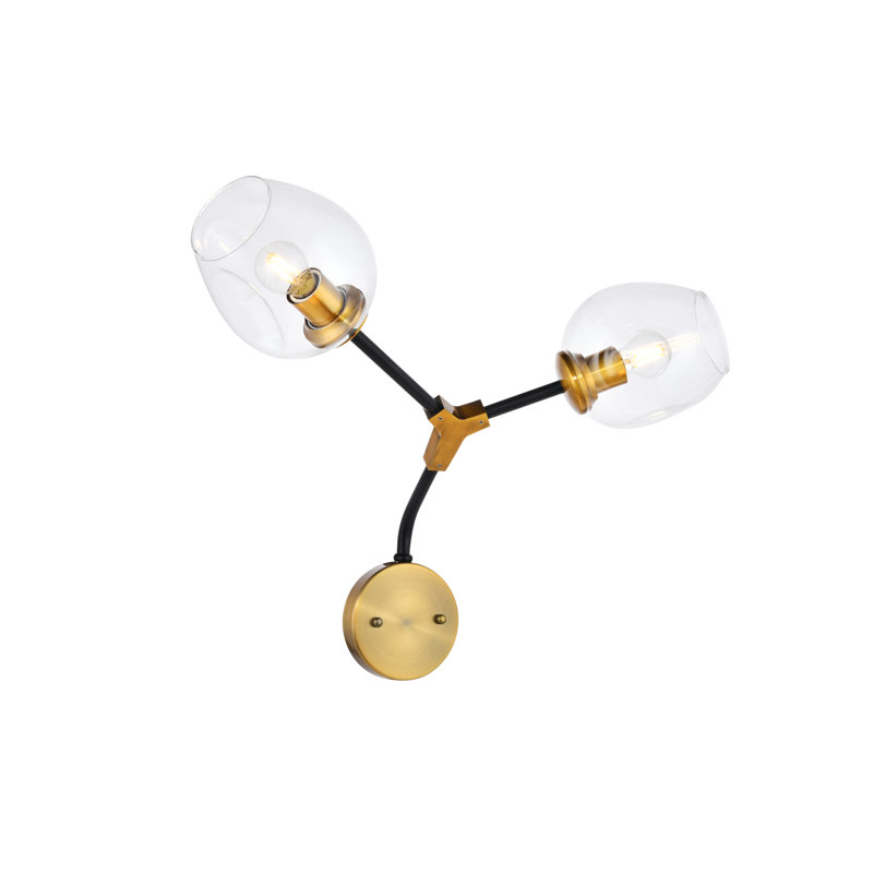 Graziano Armed Sconce, Light Antique Brass/Flat Black
