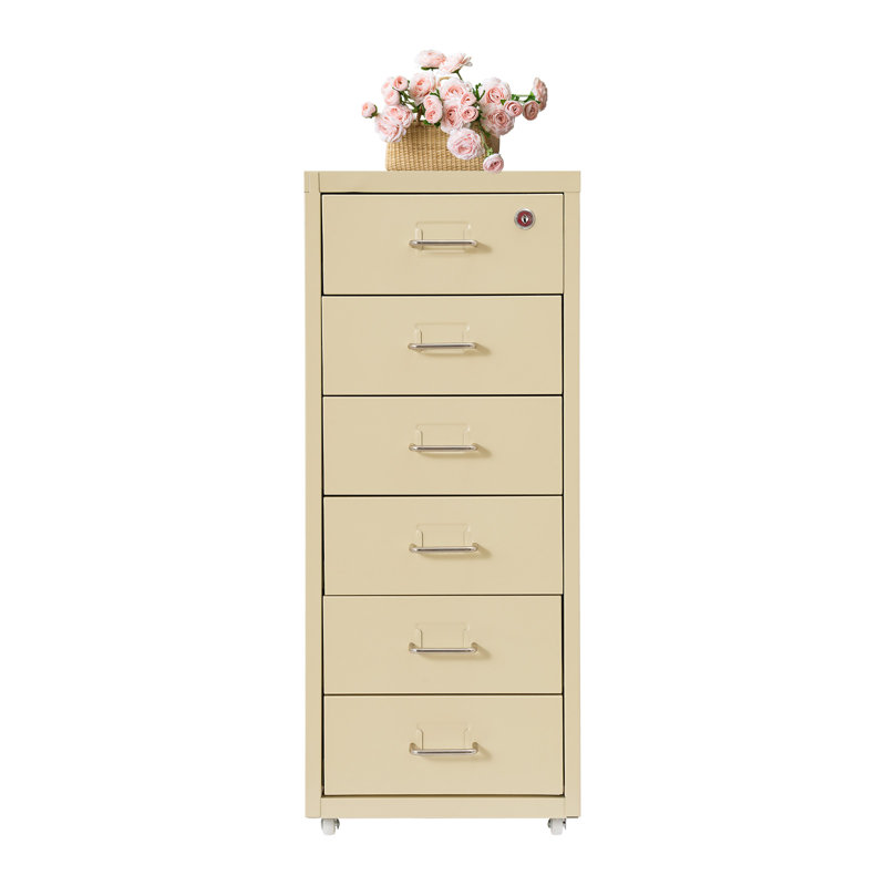11" 6 Layers Vertical File Cabinet Metal File Cabinet With Lock, Green