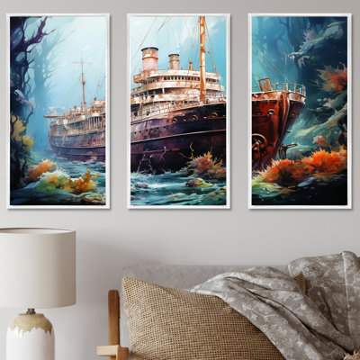 Ensemble de salon Titanic Under Water Memory - Coastal Coral Under Water
