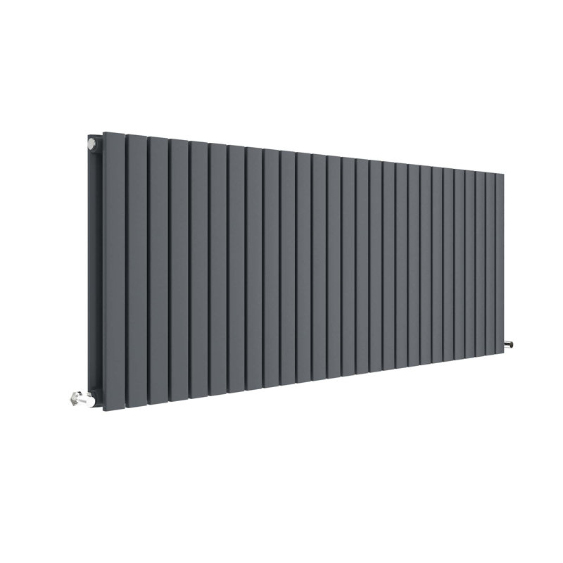 Sloane Horizontal Standard Radiator, Grey, 60cm H x 157.2cm W x 7.2cm D