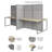 Rectangle 4 Person Cubicle with Cable Management-115664270