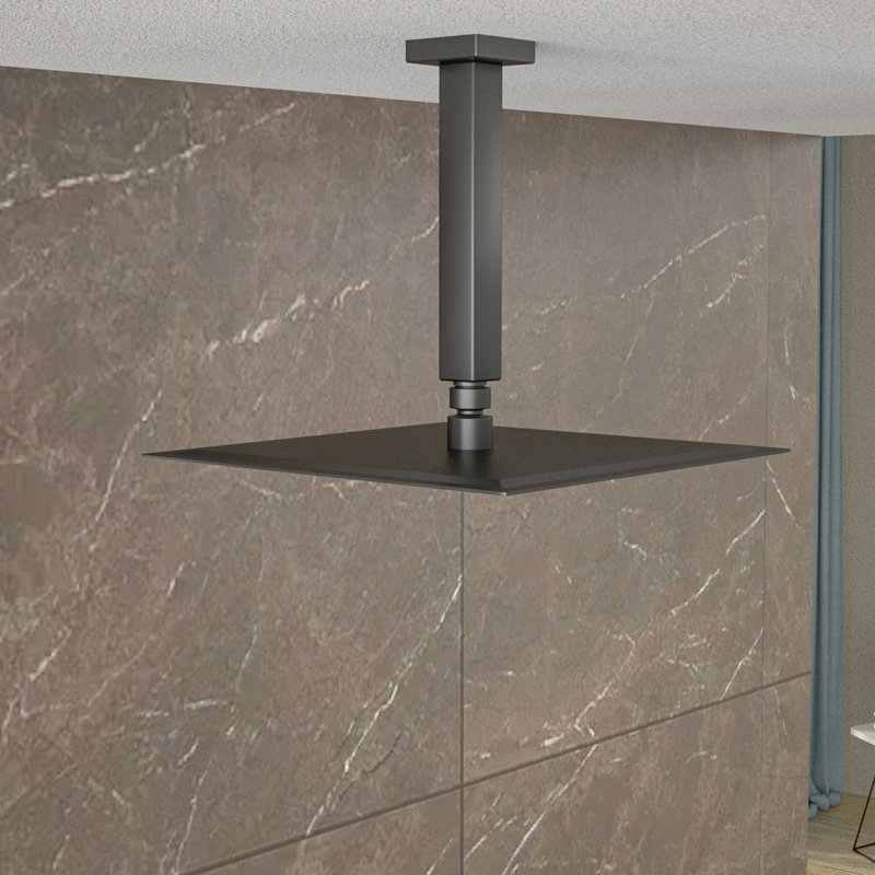 Bras de douche de plafond, Noir mat