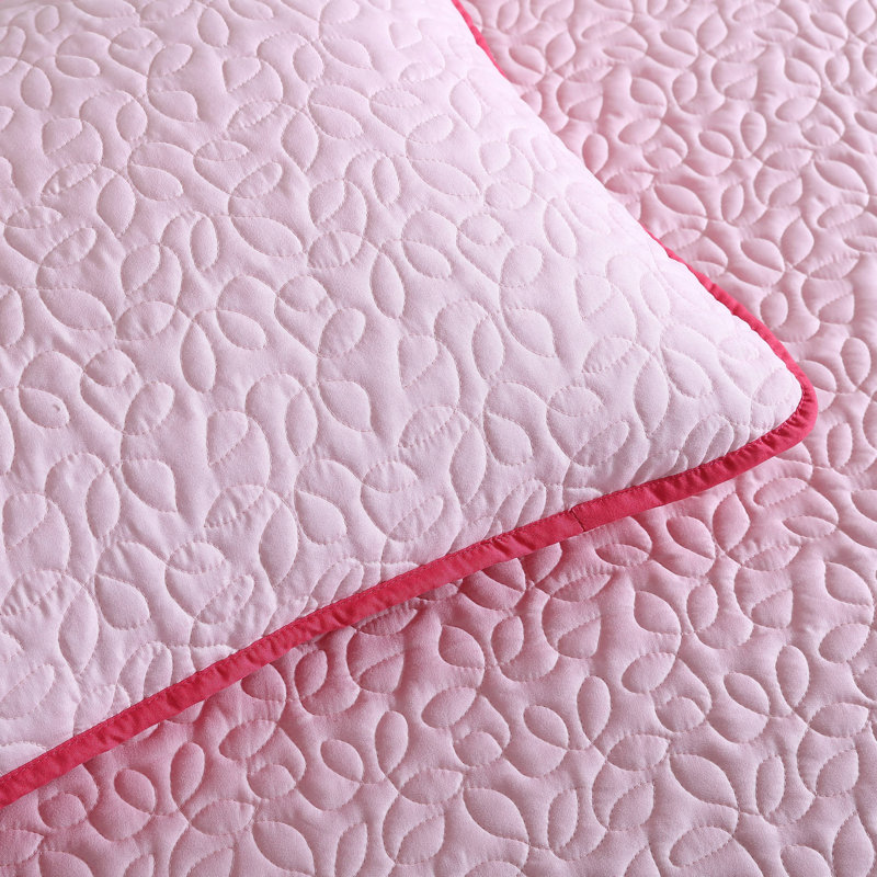 Courtepointe réversible en microfibre rose clair Eddie Bauer, Courtepointe double / grand + 2 taies décoratives