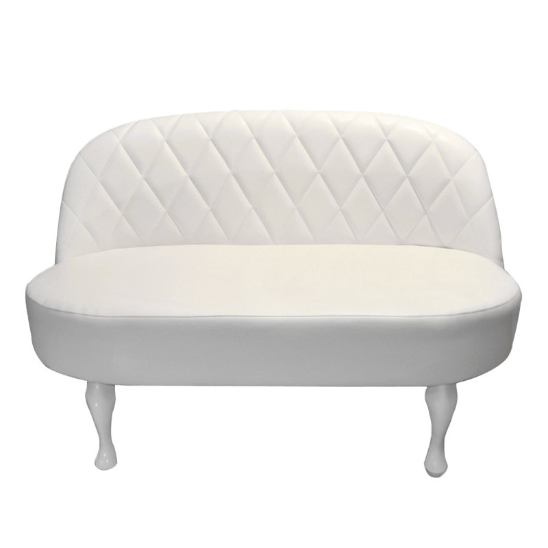 Glamour 2 Seater Loveseat, White, White