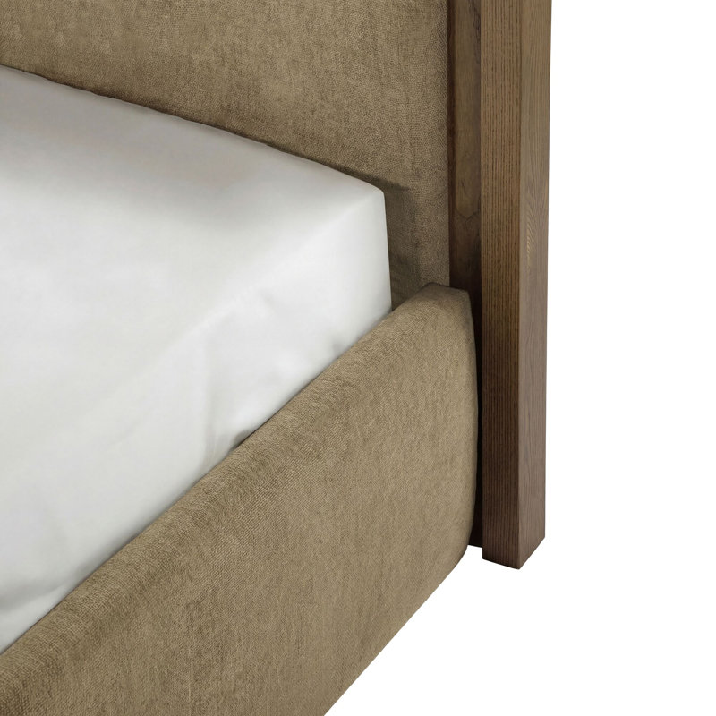 Camilla King Bed Oat, Queen, Green