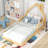 Wood Floor Bed with House-shaped Headboard-831418970-831418971