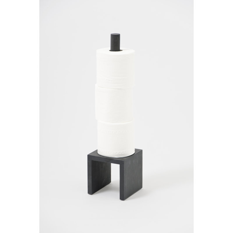 Ashford Free Standing Toilet Paper Holder, Black