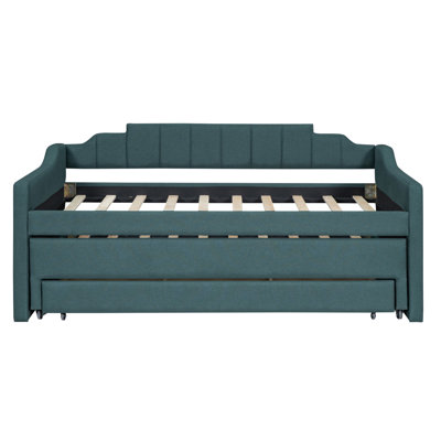 Twin Size Upholstered Daybed With Trundle And Three Drawers, Perfect For Space-Saving And Multi-Functional Living.