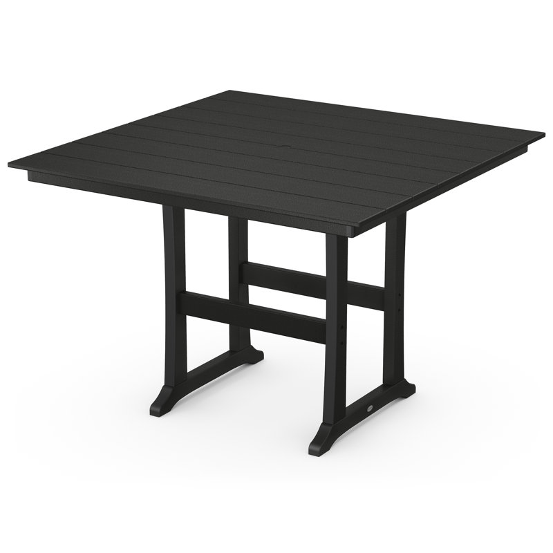 Table de salle à manger à tréteaux Farmhouse, Noir