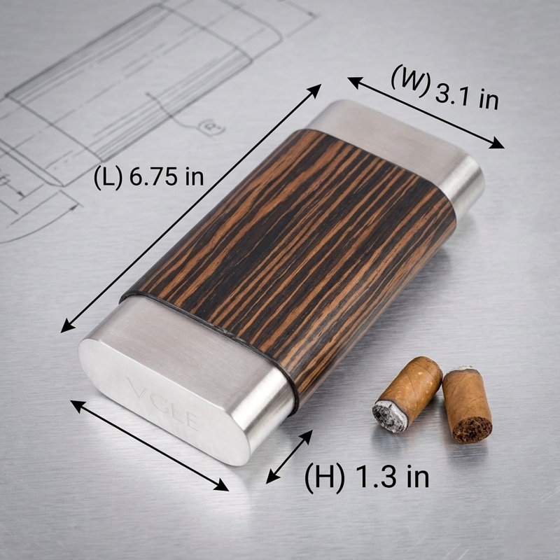 Étui à cigares Visol Terran, Bois espresso