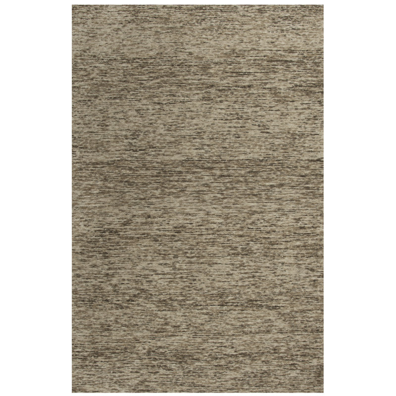 Tapis brun en laine touffeté à la main Carya, Rectangle 8 pi 6 po x 11 pi 6 po