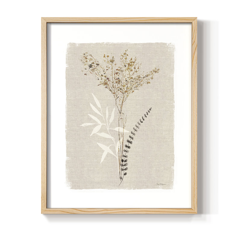 «Dried Foliage I», reproduction encadrée - bois massif, Naturel, H 11 po x l 9 po