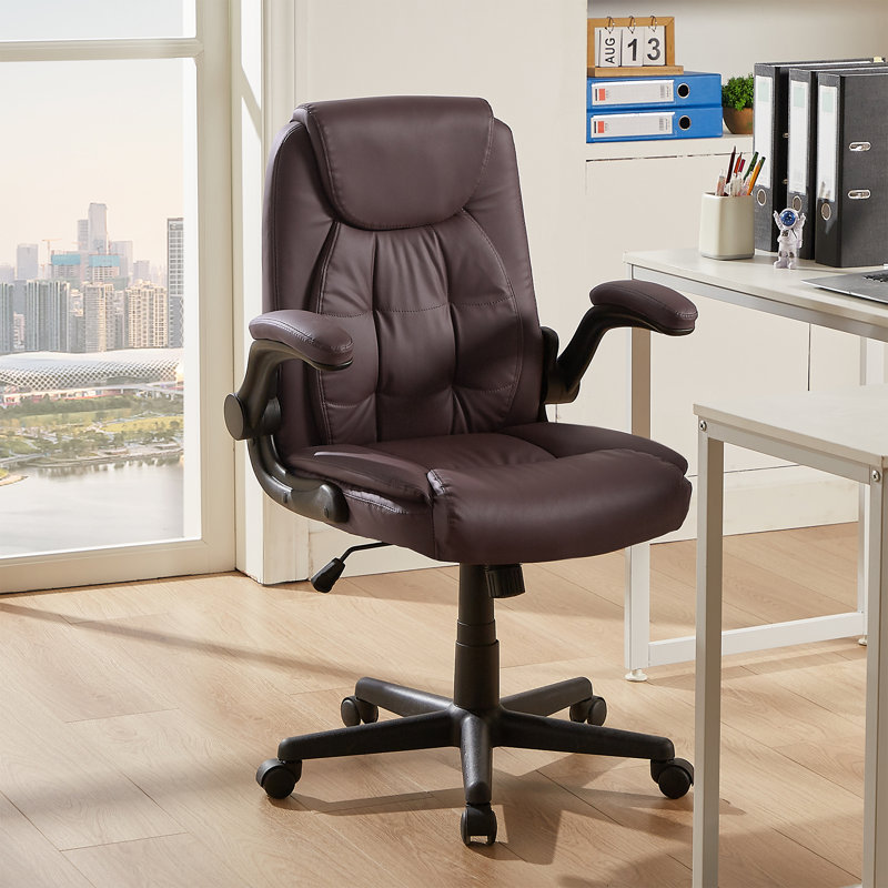 Fauteuil de direction en similicuir Nimmo, Café