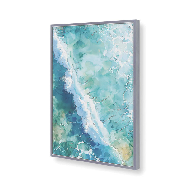 Océan, veines océaniques, impression encadrée, 15.25" H x 12.25" W, Chrome poli