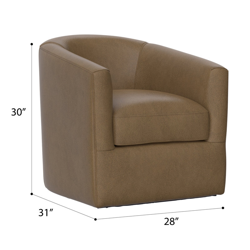 Swivel Accent Chair with 360-Degree Swivel, Brown Polyester