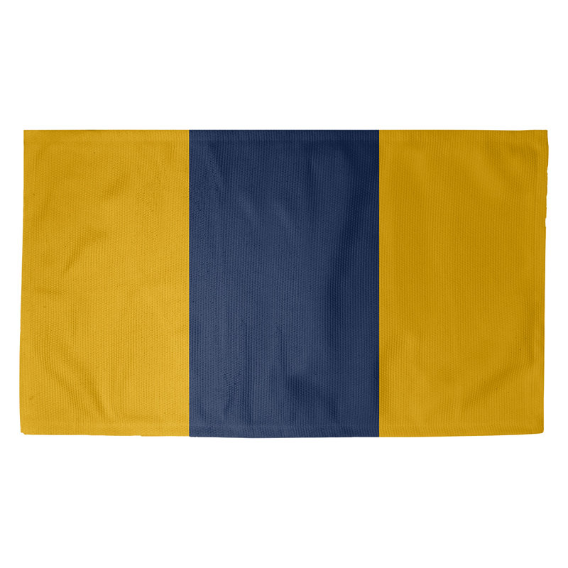 Tapis or/bleu marine tissé à plat Atlanta, Rectangle 3 pi x 5 pi, Oui