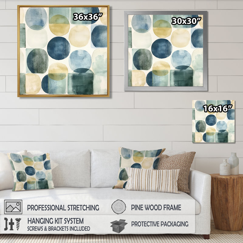 «Minimalist Meditation Stone Collage VI», art mural spirituel, Toile tendue, Ne pas appliquer, H 16 po x l 16 po