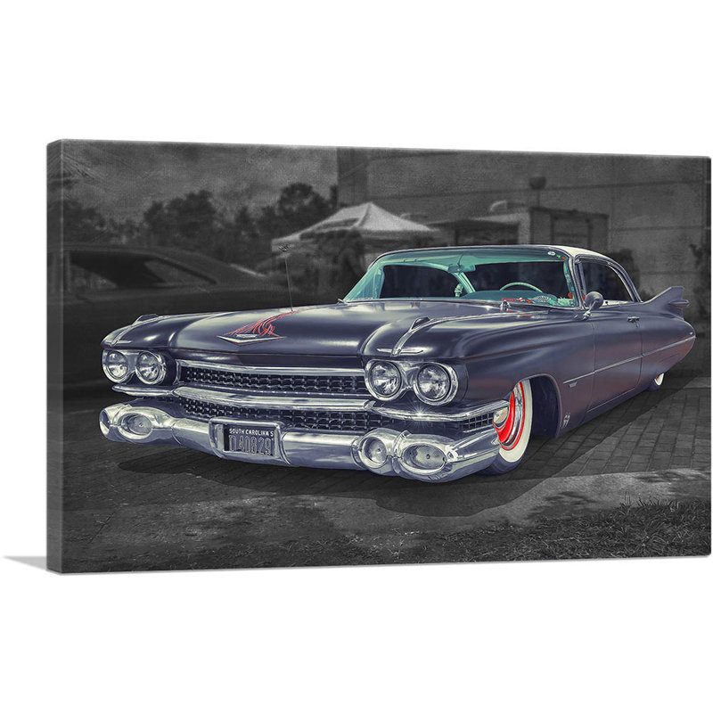 1959 Cadillac Fleetwood Vintage American Car - Wrapped Canvas Print, 20" H x 28" W x 1.5" D