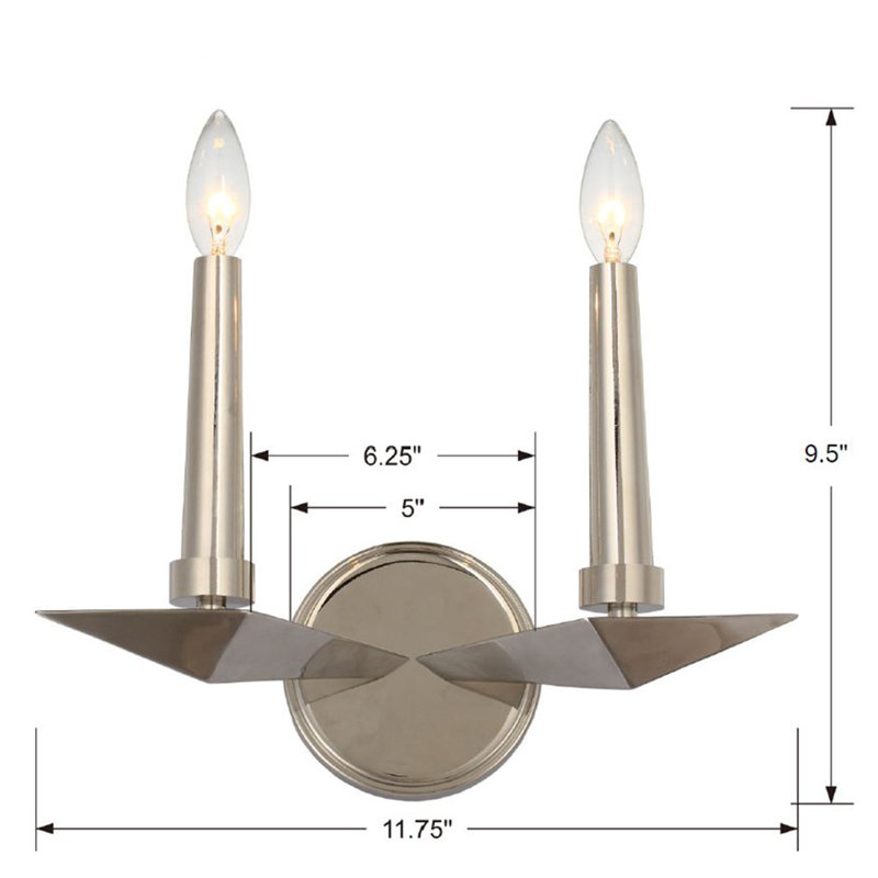 Lampe murale bougie 2 lumières Campa