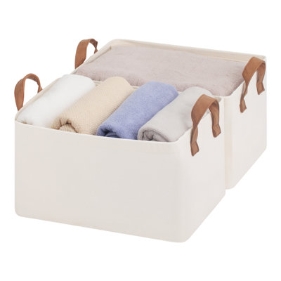 Bacs de rangement pliables en tissu avec poignées, panier de rangement moderne pour tablettes, placard, dortoir