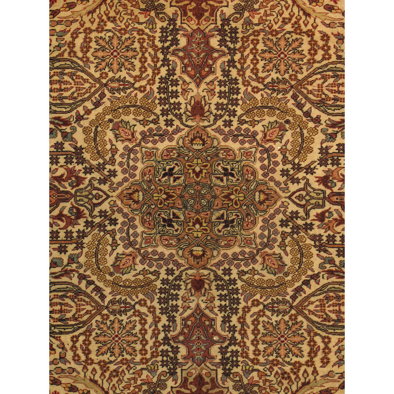 Tapis ivoire / rouille en laine One-of-a-Kind Anique Kysery