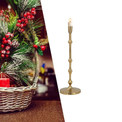 Porte-bougie en bronze avec accents de perles - Style transitionnel pour l'éclairage ambiant