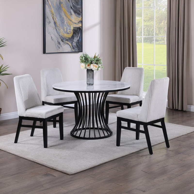 Contemporary Modern Style 5pc Dining Set
