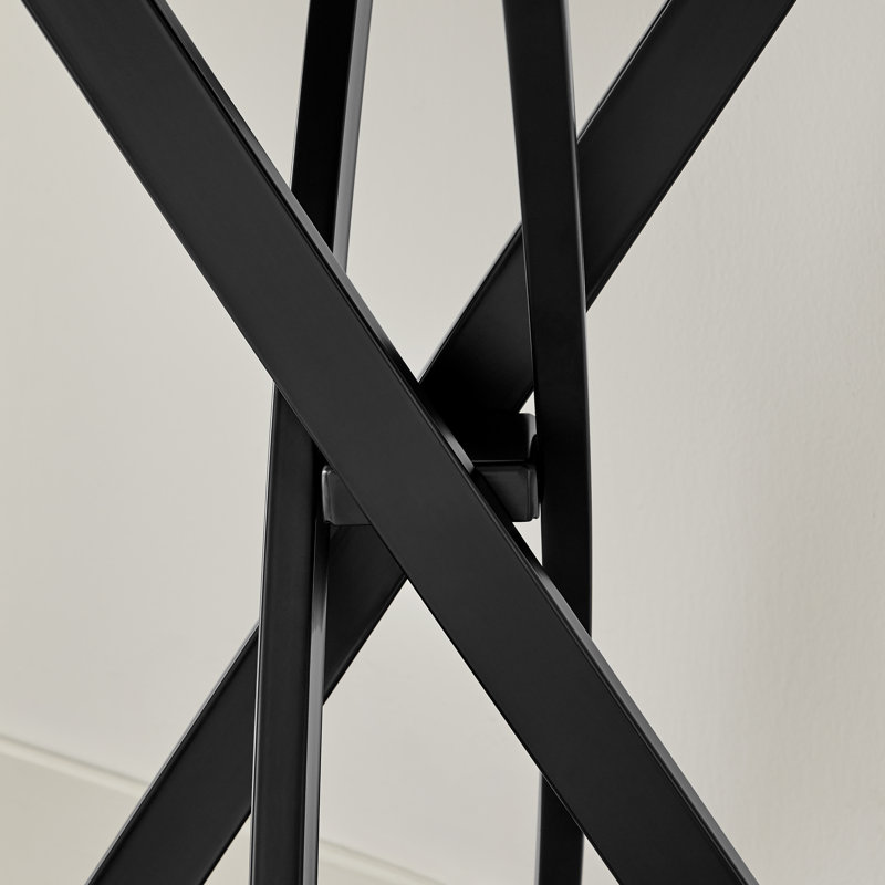 Lenworth Luxury Console Table In Veneer And Metal Legs - Modern Statement Design Hallway Table, Black
