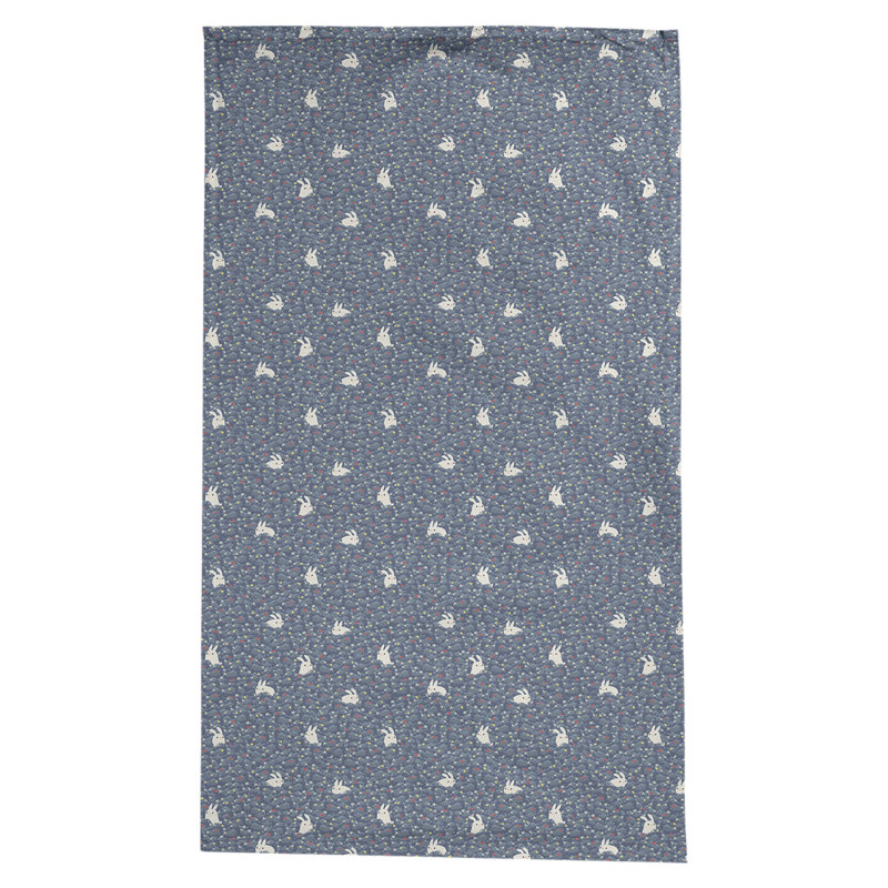 Leffel Bunny Rabbit Pattern Tablecloth, Navy
