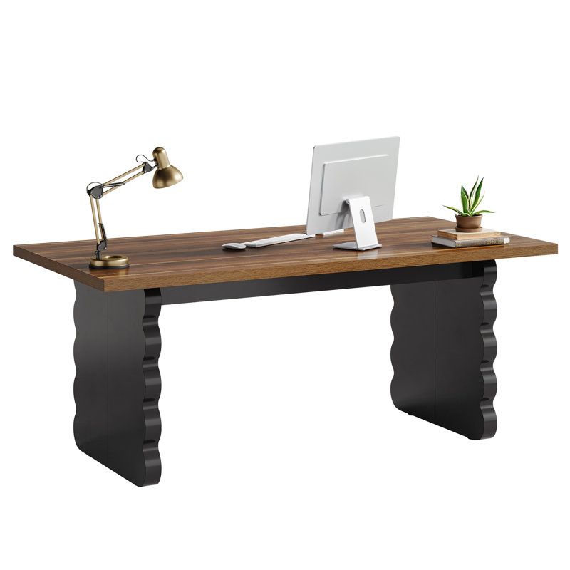 63-Inch Wooden Computer Desk, Modern Home Office Executive Desk