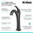 KRAUS Elavo Square White Porcelain Ceramic Bathroom Vessel Sink and Faucet Combo with Pop-Up Drain-35678463