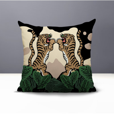 Mikro Tiger Reversible Indoor/Outdoor Square Pillow