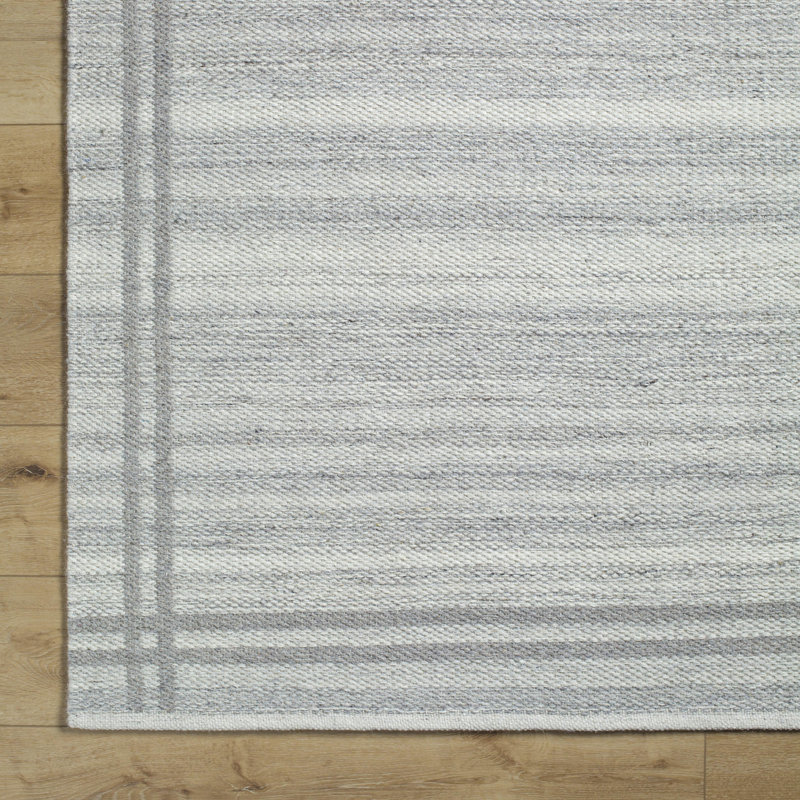 Lavande Striped Wool Area Rug, Runner 2'6" x 8'