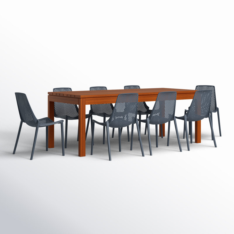 Anautica Rectangular 8 - Person 83" Long Dining Set, Gray