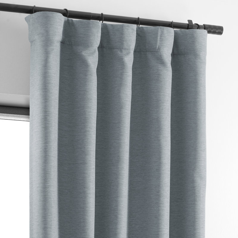 Rideaux obscurcissants en lin synthétique pour chambre et salon Bellino (1 panneau), Bleu golf, L 50 po x L 96 po