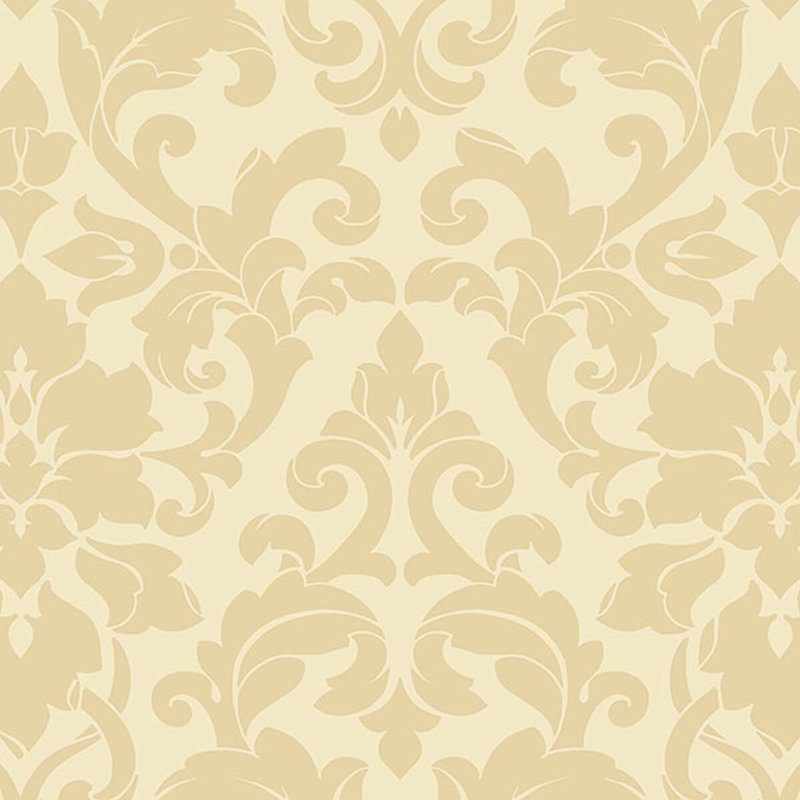 Rouleau de papier peint damassé L 33 pi x l 21 po Melin, Beige / Crème, Damas