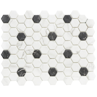Carreau de mosaïque en verre Eterna Hex 1 "x 1"