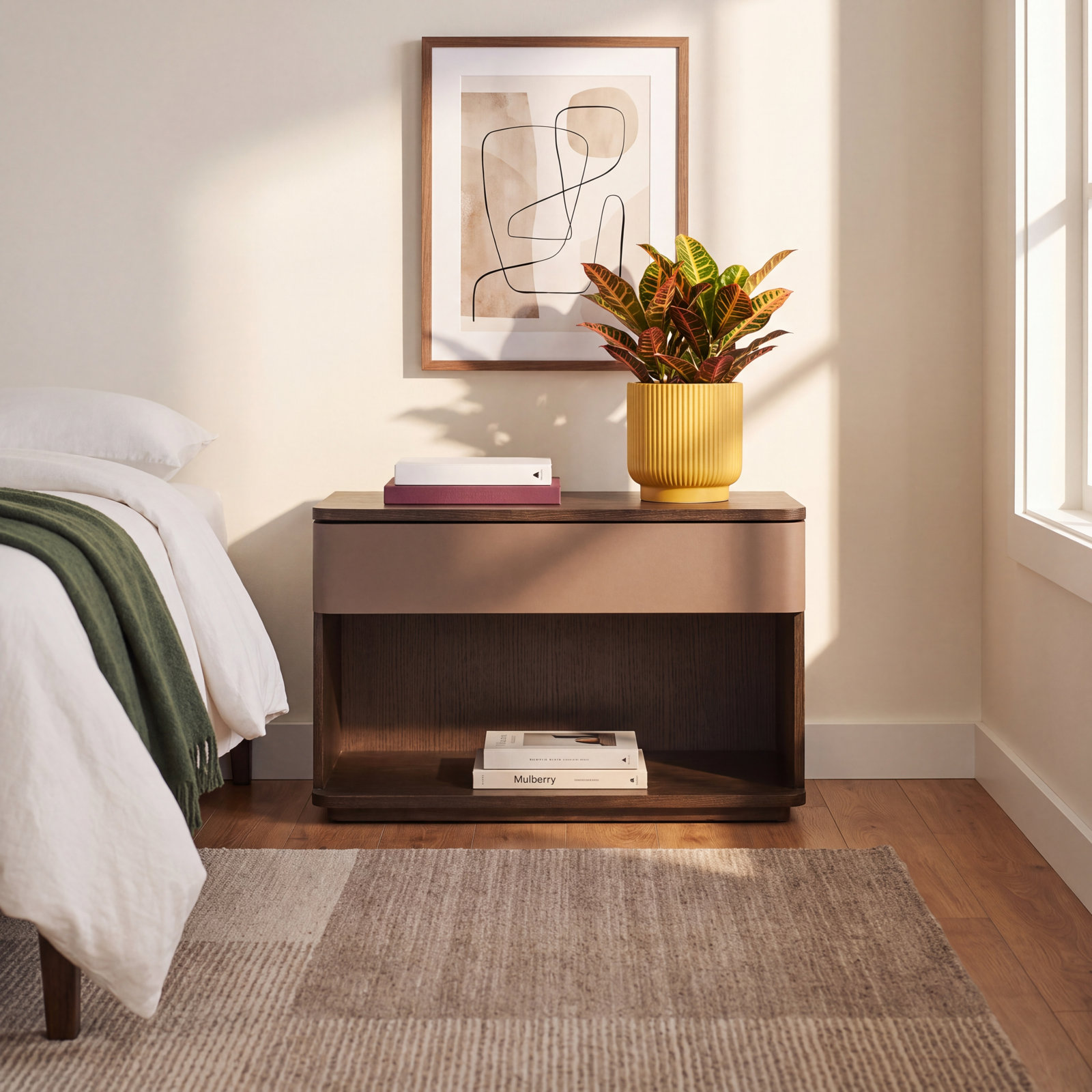 1 - Drawer Nightstand, Brown