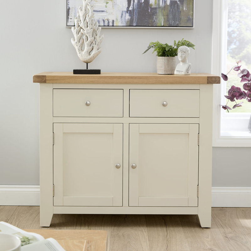 Cooksey Fully Assembled 2 Door 2 Drawer Sideboard Unit, White/Natural