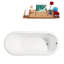 Baignoire de trempage sur pattes 61 "avec drain, pattes et plateau en bambou 61" Streamline-84366096-97549146