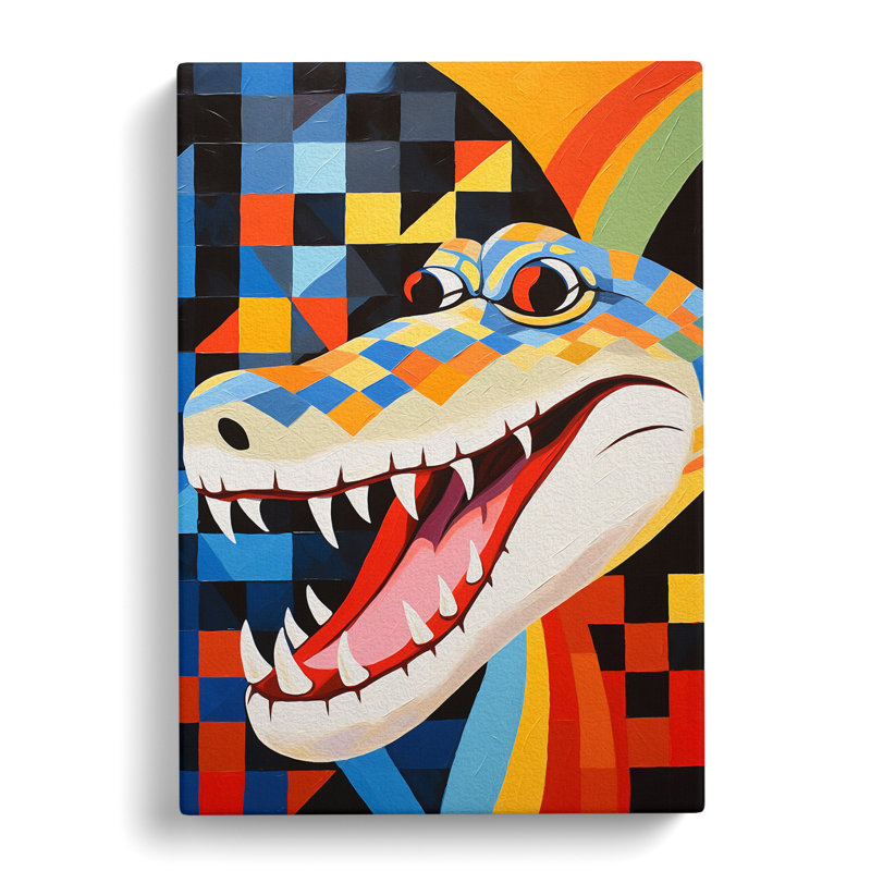 Alligator Constructivism No.2 - Wrapped Canvas, 60cm H x 40cm W x 3cm D