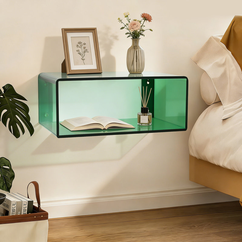 Acrylic Floating Nightstand, Green